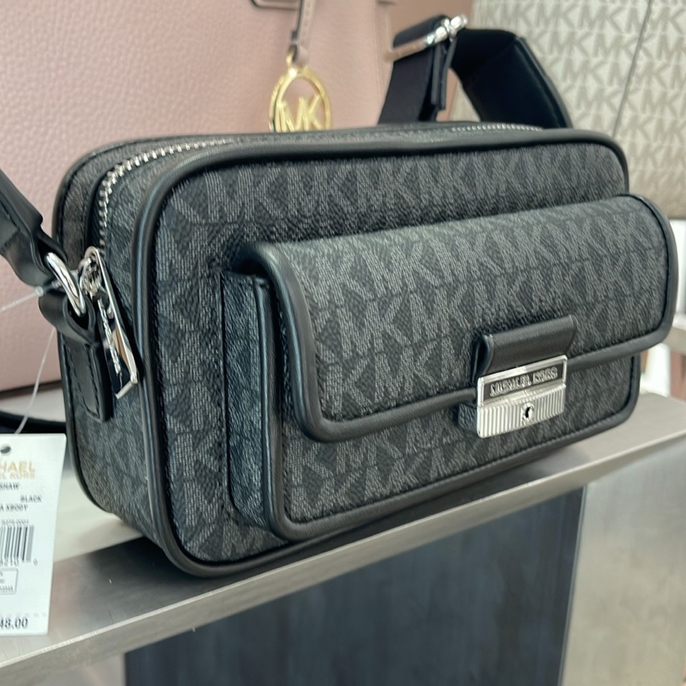 Michael Kors Bradshaw Extra-Small Signature Logo Camera Crossbody
Black/Silver - Picture 7 of 16
